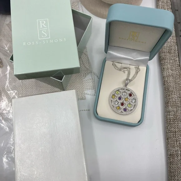 Ross-Simons Sterling Silver Multi-Gemstone Necklace – Vintage Statement Piece - Picture 15 of 17